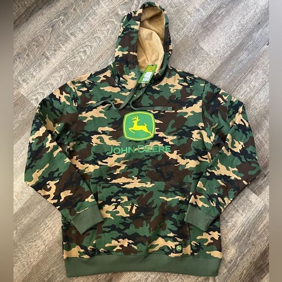 John Deere  Core Graphic Logo Hoodie Camo- Size Medium - Picture 1 of 8